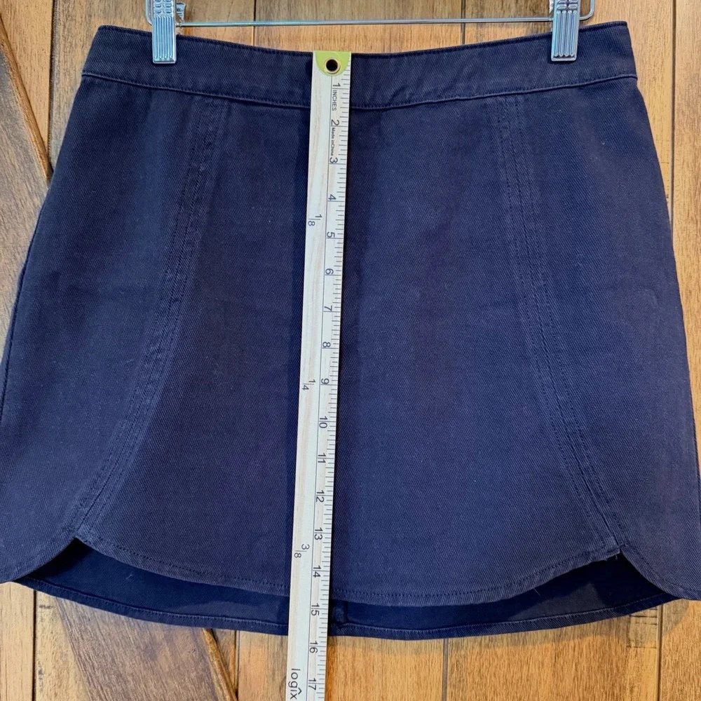 PacSun Black Denim Skort Womens Size 28 Mini Skirt‎ Shorts Back Zip